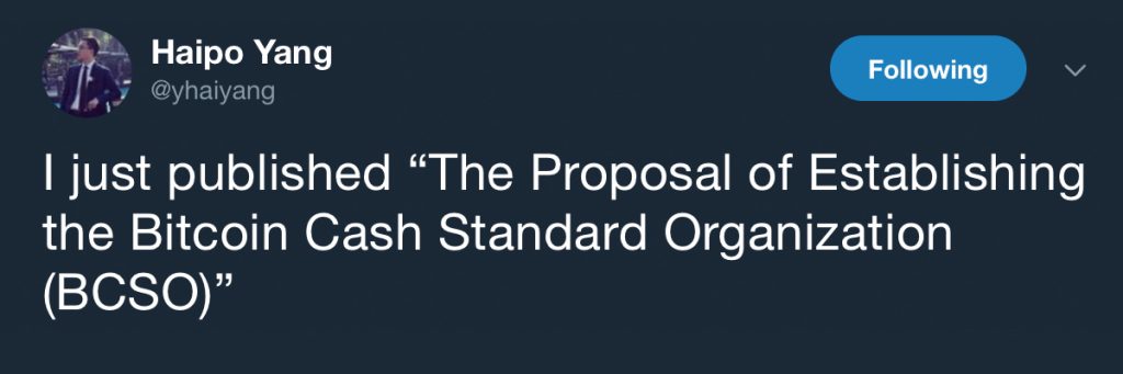 Viabtc CEO Proposes BCH Organization to Establish Standards